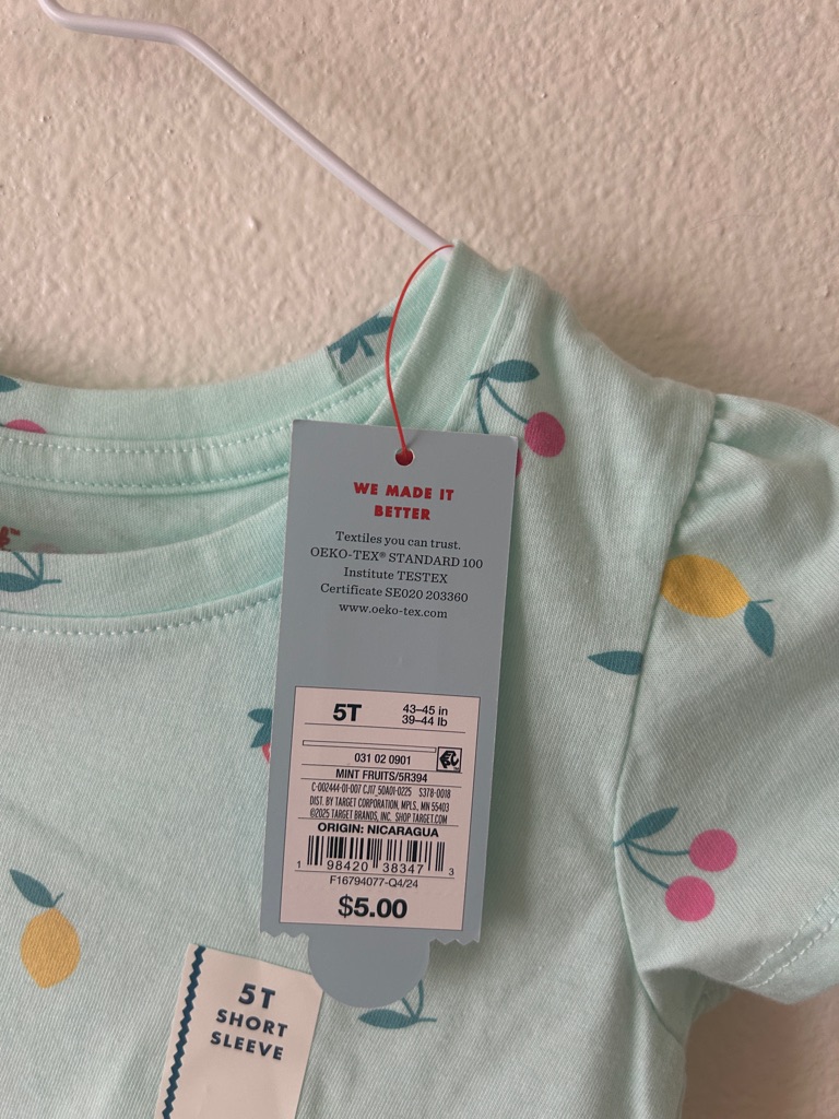 Cat & Jack Mint Short Sleeve Tee With Strawberry, Lemon & Cherry Print — image 2 of 3